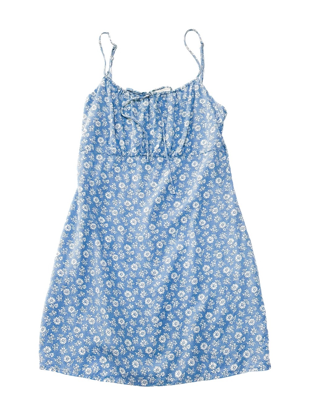 Reformation Abbot Mini Dress Blue Floral 90s Daisy Spaghetti Strap Sundress